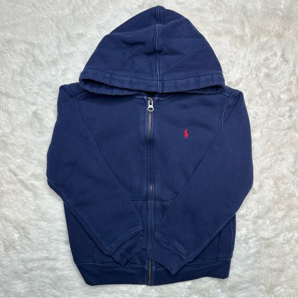 Polo by Ralph Lauren Hoodie Zippered Blue Size 7 - Picture 1 of 16